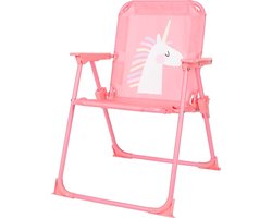 Kinder tuinstoel - Roze / eenhoorn - 28cm zithoogte