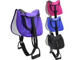 Kinder Zadelset - Speelzadel Set - Houten Paard - Complete Set Inclusief - Eenheidsmaat - Roze