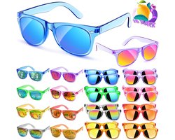 Kinder Zonnebril - Zonnebrillen voor kinderfeestjes - 16 stuks - Kunststof - UV Bescherming - Lichtgewicht & Comfortabel - Neon zonnebril - Geschikt als feestartikel voor kinderfeestjes en ook een ideale keuze als afscheidscadeau voor studenten