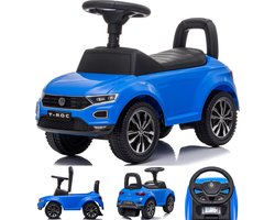 Kinderauto Volkswagen loopauto vanaf 1 jaar met claxon, verchroomde velgen, opbergvak onder de stoel (Blauw)