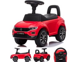 Kinderauto Volkswagen loopauto vanaf 1 jaar met claxon, verchroomde velgen, opbergvak onder de stoel (Rood)