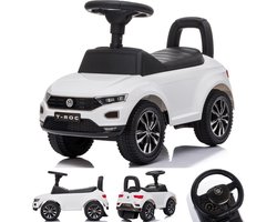 Kinderauto Volkswagen loopauto vanaf 1 jaar met claxon, verchroomde velgen, opbergvak onder de stoel (Wit)