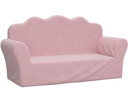 Kinderbank 2-zits | Tweezitsbank | 2-zitsbank roze zacht pluche