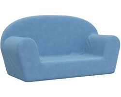 Kinderbank 2-zits | Tweezitsbank | 2-zitsbank zacht pluche blauw