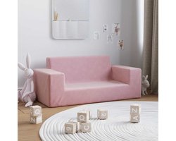 Kinderbank 2-zits | Tweezitsbank | 2-zitsbank zacht pluche roze
