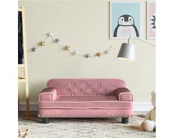 Kinderbank 70x45x30 cm fluweel roze