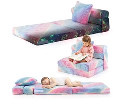 Kinderbank – Kinderstoel – Speelbank – Vloermatras – Kinderbed – Glow-in-the-Dark Print – Machinewasbare Flanellen Hoes