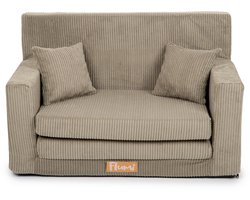 Kinderbank voor baby’s en peuters, uitklapbaar schuim 92x60x40 cm, corduroy beige