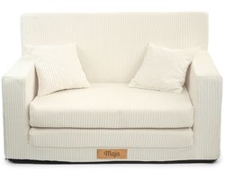 Kinderbank voor baby’s en peuters, uitklapbaar schuim 92x60x40 cm, corduroy crème