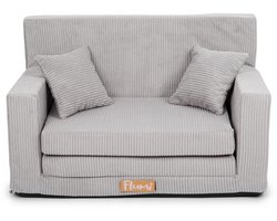 Kinderbank voor baby’s en peuters, uitklapbaar schuim 92x60x40 cm, corduroy grijs