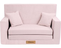 Kinderbank voor baby’s en peuters, uitklapbaar schuim 92x60x40 cm, corduroy roze