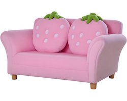 Kinderbank – Zachte 2-Zits Kinderbank / Kindersofa – Kinderfauteuil Meubel voor Kinderen – 4 Modellen – Roze