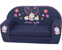 Kinderbank - Zitje voor kinderen - Ontspannen en spelen - Uitklapbaar en zacht - 34 x 77 x 42 cm