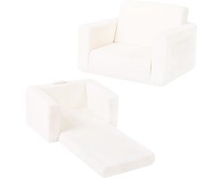 Kinderbankstoel - Converteerbare peuterstoel - Uitklapbare kinderbank - Opvouwbare kinderspeelbank - Zijzakken - Afneembare hoes - Armleuningstoel - Meisjes - Jongens kinderzetel