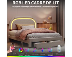 Kinderbed 140x200cm, gestoffeerd, eenpersoonsbed, kinderbedframe, hoofdeinde in hoogte verstelbaar, met twee lades, geschikt voor jongens en meisjes, stof fluweel (wordt in 2 pakketten verzonden).