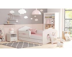 Kinderbed 160 x 80 cm met Lade en Matras - Veilige Slaapoplossing voor Jongens en Meisjes