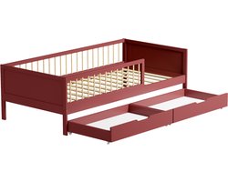 Kinderbed 190x90cm terracotta met laden ADAM
