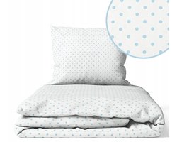 Kinderbed Bedset 100x135 cm met Wol - Blauwe Stippen