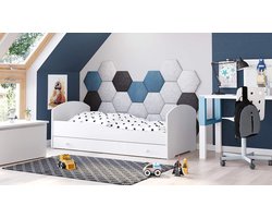 Kinderbed met lade - Jongensbed Meisjesbed - Veilige Slaapplek Creëren - Afgeronde Randen - 160 x 80 cm - Wit