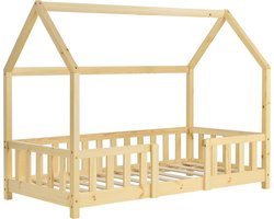 Kinderbed Sisimiut huisbed 140x70 cm houtkleurig [en.casa]