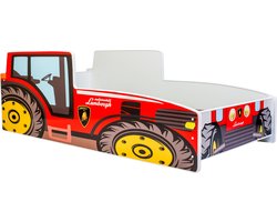 Kinderbed Trekker rood 140x70 met matras en lattenbodem inclusief