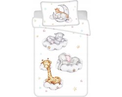 Kinderbeddengoed, Katoenen Beddengoed met Dierenprint 100cm x 135cm OEKO-TEX