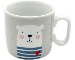 Kinderbeker Porselein met Handvat 'Berensterk' Spreuk - 150 ml