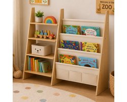 Kinderboekenkast - 75x92,5x23 cm - met planken - kinderkamer