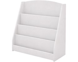 Kinderboekenkast - 88 x 80 x 30 cm - Wit - Hout - Kinderboekenrek - Boekenrek Kinderkamer