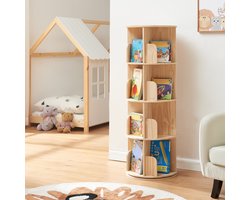 Kinderboekenkast Chasek 125xØ44 cm naturel [en.casa]