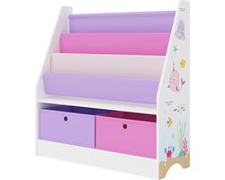 Kinderboekenkast Neda opbergkast 74x71x23 cm oceaan motief