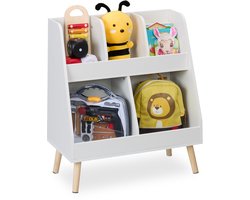 kinderboekenkast op poten - 5 vakken - 66 cm hoog - kinderkamer