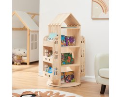 Kinderboekenkast Sanköre 122x64x43 cm naturel [en.casa]