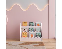 Kinderboekenkast Vestnes 48x61x30 cm roze en wit [en.casa]