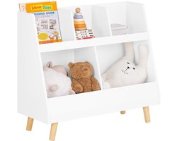 Kinderboekenrek met 5 Vakken - Veilig en Ruimtebesparend Opbergsysteem voor Kinderen