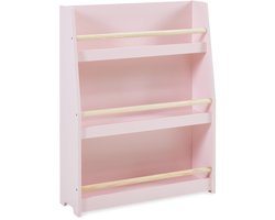 Kinderboekenrek Virer met 3 open vakken 78x60x18 cm roze [en.casa]