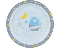 Kinderbord Ruimte - Kinderservies - Vrolijk Eten - Raket Ontwerp - 22 cm - Multicolor