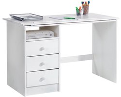 Kinderbureau KEVIN wit, bovenkant kantelbaar