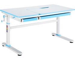 Kinderbureau Sauda in hoogte verstelbaar met draaistoel blauw [en.casa]