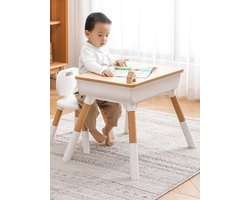 Kinderbureau,Kinderstoel,Verstelbaar meubilair,Speeltafel met stoel,Opbergtafel voor kinderen,Multifunctioneel kindermeubilair,Modern design kinderset, Bureau en stoel set voor kinderen,Voor 2 Kinderen