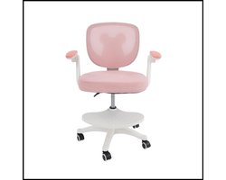 Kinderbureaustoel – Kinderdraaistoel – Verstelbare Hoogte – Mesh Stoffen Zitting – Modern Design