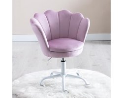 Kinderbureaustoel Velvet - Verstelbare Swivel Stoel voor de Kamer van een Meisje - Paars