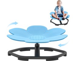 kindercarrousel Sensorische draaistoel voor autisme, fysieke coördinatie en evenwicht voor kinderen, antislip metalen basis, Lichtblauw