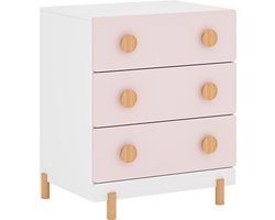 Kindercommode Vaarentaa met 3 lades 55x41x66 cm roze [en.casa]