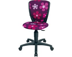 Kinderdraaistoel - Bureaustoel Kinderen - Studeren Thuis - Traploze Zithoogteverstelling - 43x39x81-94 cm - Paars
