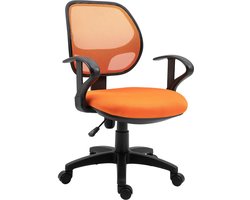 Kinderdraaistoel COOL in oranje 5 dubbele wielen Ademende netbespanning
