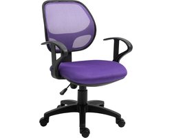 Kinderdraaistoel COOL in paars 5 dubbele wielen Ademende netbespanning