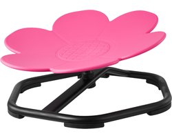 Kinderdraaistoel, draagvermogen 100 kg, bloemvormige sensorische draaistoel, autismevriendelijke speelgoedstoel met stabiele metalen voet, zit- en draaistoel voor peuters voor evenwicht en concentratie, roze