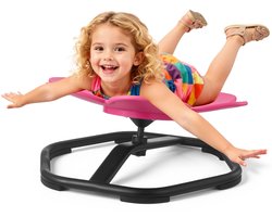 Kinderdraaistoel - Sensorische draaistoel - Bloemvormig Ontwerp - Draagvermogen 100 kg - Antislip Metalen Voet - Bevordert Coördinatie, Balans en Concentratie - Roze