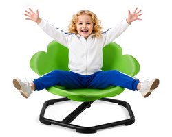 Kinderdraaistoel - Sensorische Draaistoel - Cilindrisch - Draagvermogen 100 kg - Antislip Metalen Voet - Bevordert Coördinatie, Balans en Concentratie - Groen